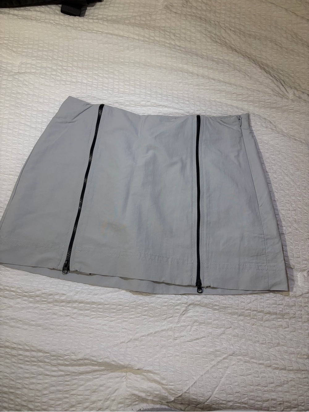 Light Gray Zip-Front Women’s Skirt